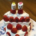 ☆ちゃ～ろん☆'s cooksnap of when they made ひな祭りに♪三段ひなケーキ.