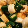 naooon's cooksnap of when they made オクラとちくわの簡単和えもの.