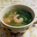 ゆこPIN's cooksnap of when they made 海老と三つ葉の春雨スープ＊.