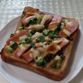 さーパパ's cooksnap of when they made たっぷり葱×ベーコンの和カレートースト.