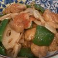 まあしゃんの's cooksnap of when they made ★彡鶏肉とレンコン ピーマンの甘酢炒め.