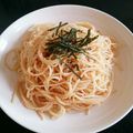 kc♡'s cooksnap of when they made 和風醤油バター焼きたらこパスタ.