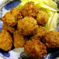Pianoman555's cooksnap of when they made 【柿の種】と【鶏ひき肉】でチキンボール♪.