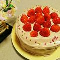 ♡さともん♡'s cooksnap of when they made 卵2個で作るホール18cmのデコケーキ♪.