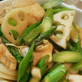 蜂蜜バニラ's cooksnap of when they made ささみと蓮根＆アスパラの塩麹炒め.