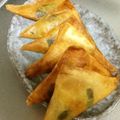 ☆こまっと☆'s cooksnap of when they made はんぺんとふじっ子と桜えびの☆三角春巻き.