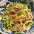 まりりん813's cooksnap of when they made 簡単お昼ごはん！！豚キャベツの釜玉うどん.