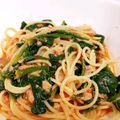 かすがべ's cooksnap of when they made カニとほうれん草のトマトクリームパスタ.