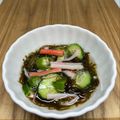 まこさんど's cooksnap of when they made 酢きゅうりとオクラともずく入り酢の物.