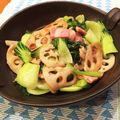 jununu's cooksnap of when they made ☆レンコンとソーセージのコンソメ炒め☆.