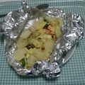 attunIIO's cooksnap of when they made 節約☆鮭とじゃがいものホイルチーズマヨ.