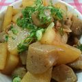 HappyKoron's cooksnap of when they made 豚バラ＋大根＋蒟蒻のおつまみ.