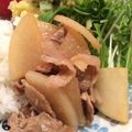 なつみみずく's cooksnap of when they made ガーリックバター大根肉炒め.