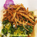 riria♪'s cooksnap of when they made 新玉ねぎと菜の花・新牛蒡の春サラダ.
