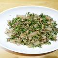 aokojiro's cooksnap of when they made 大根菜/蒟蒻/挽肉炒め(^_^).