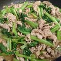 chanomaru's cooksnap of when they made 小松菜と豚こま肉の炒め物.