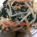 ルナＰボール's cooksnap of when they made レンジで♪ほうれん草と鶏肉のナムル風.