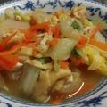 まきぱき's cooksnap of when they made 白菜&油揚げ&鶏肉&にんじんの煮物.