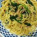 あじぽんぬ☆'s cooksnap of when they made ベーコンとほうれん草の和風パスタ.