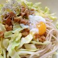 二角形's cooksnap of when they made 栄養たっぷり　納豆＆キャベツ＆しらすそば.