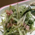 huto☆'s cooksnap of when they made 水菜ともやしベーコンの炒め物.