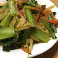nyoko3's cooksnap of when they made 食欲が湧く小松菜のカレー炒め(^ー^).