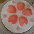 デビィ夫人's cooksnap of when they made 桜デコ✴桃チーズムースケーキ✴.