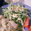 chibijuju's cooksnap of when they made 簡単！水菜と炒り卵のサラダ♪.