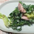 おはなすき's cooksnap of when they made 菜の花 キャベツ ソーセージの和風サラダ.