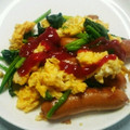 NAOばあさん's cooksnap of when they made ＊ほうれん草とウインナーと卵の炒め＊.