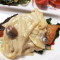 705peanuts's cooksnap of when they made 鮭と小松菜、失敗しないクリームソース添え.