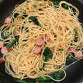 アイリーン★'s cooksnap of when they made ウインナーとほうれん草の和風パスタ.