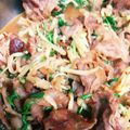 クックYIMPJ1☆'s cooksnap of when they made ご飯にビールに☆牛肉とキノコの甘辛炒め.
