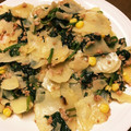 クックYRE3F0☆'s cooksnap of when they made じゃがいもと法蓮草と鶏肉のマヨチー炒め.