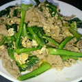 クック5XU06H☆'s cooksnap of when they made 小松菜の豚玉炒め.