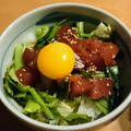 いずてり's cooksnap of when they made 【簡単･旨い】まぐろユッケ丼.
