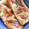 midomo's cooksnap of when they made 低糖質レシピ☆油揚げの和風明太子ピザ.