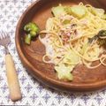 あんにん。's cooksnap of when they made イカの塩辛とアスパラの生クリームパスタ♡.