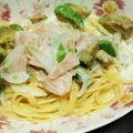 ばんぷ☆'s cooksnap of when they made 牛乳で、アボカドのわさびクリームパスタ.