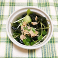 kuma♥'s cooksnap of when they made 簡単☆かいわれ大根ツナわかめのぽん酢和え.