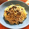 まるとゆう子's cooksnap of when they made 絶品☆しらすと海苔のクリームパスタ.