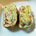 でりーK's cooksnap of when they made 大葉とかにかまの彩り玉子焼き.