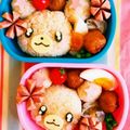 怪獣４人のmama's cooksnap of when they made キャラ弁☆プリキュア☆モフルン☆.
