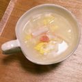 ぱーね's cooksnap of when they made カニカマの春色スープ☆.