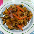 うに子's cooksnap of when they made かぼちゃとさつまいものきんぴら.