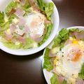 かおぽんぽこりん's cooksnap of when they made コーンと☆レタス ハムの巣ごもり卵♡.