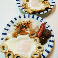 ともママ♪'s cooksnap of when they made 簡単楽しい♪ちくわ目玉焼き♪.