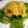 maruru-nn's cooksnap of when they made 夏の定番　塩もみキュウリのフワフワ卵かけ.