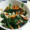 hozunyam's cooksnap of when they made ホウレン草とキノコのゴマ和え.