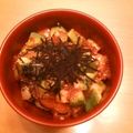 よっちゃんラブラブ's cooksnap of when they made サーモンとアボカドで☆よくばり鮪ユッケ丼.